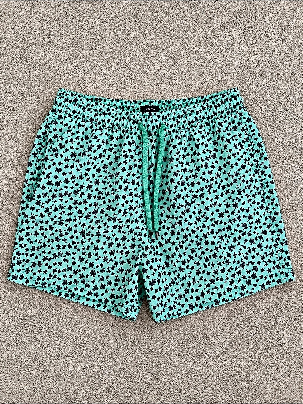 Vilebrequin Costume de Bain à St-Tropez Floral Swim Trunks in Green & Purple (Me